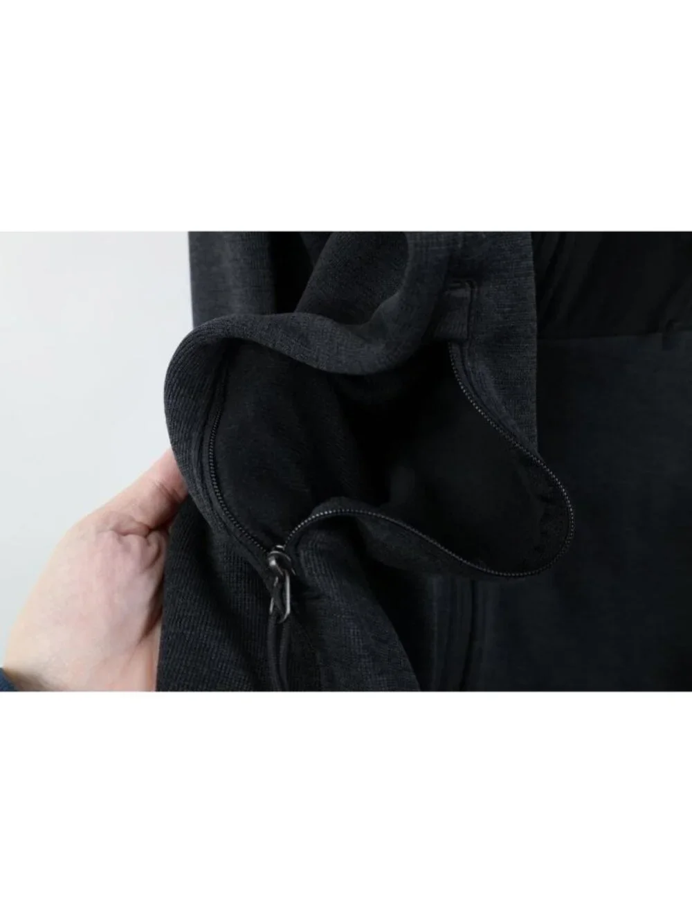 The North Face Mens Medium Spell Out Norris Full Zip Fleece Jacket Heather Black